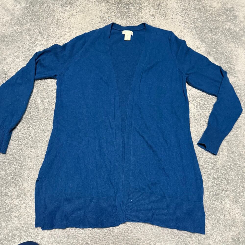 Adrienne Vittadini Cardigan Sweater Womens XL Blue Long Tunic Cashmere ****